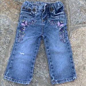 Adorable Embroidered/Blinged Baby Girl Jeans 18 Months